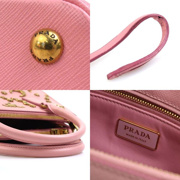 e58761a 9 c Prada Leather Metal Shoulder Bag Pink