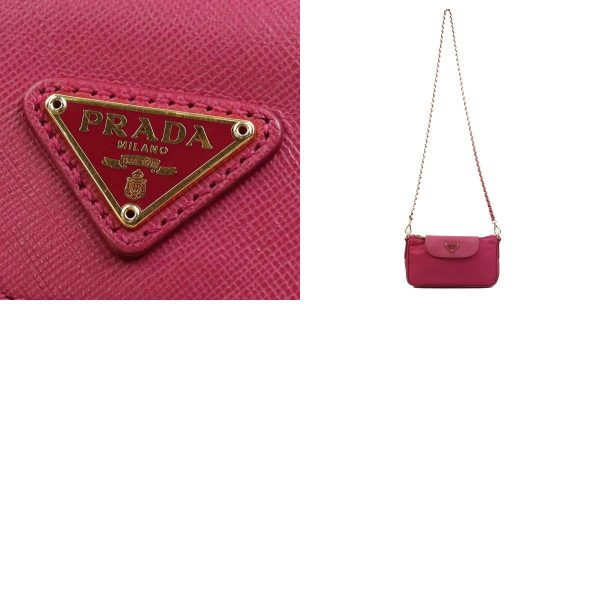 e58762k 13 c Prada Nylon Leather Crossbody Shoulder Bag Magenta