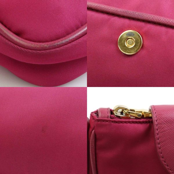 e58762k 5 c Prada Nylon Leather Crossbody Shoulder Bag Magenta