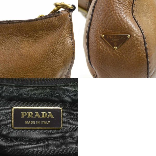 e58765a 13 c Prada Leather Shoulder Bag Brown