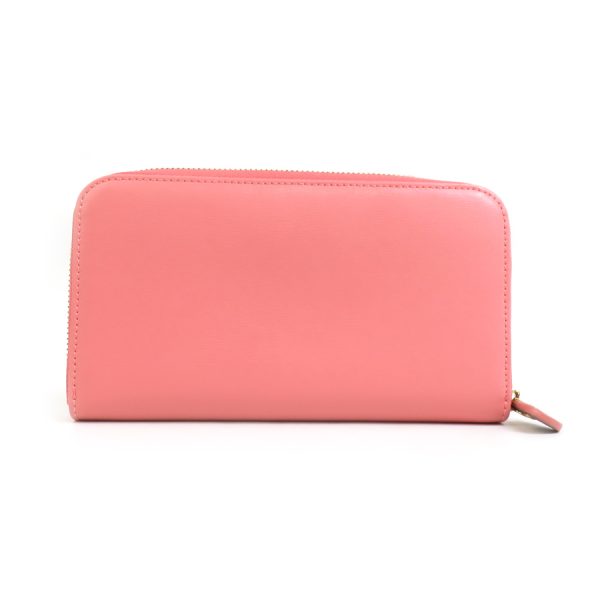 e58789a 1 Salvatore Ferragamo Round Zipper Long Wallet Gancini Leather Pink