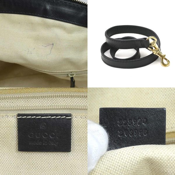 e58803a 13 c Gucci GG Canvas Leather Shoulder Bag Black