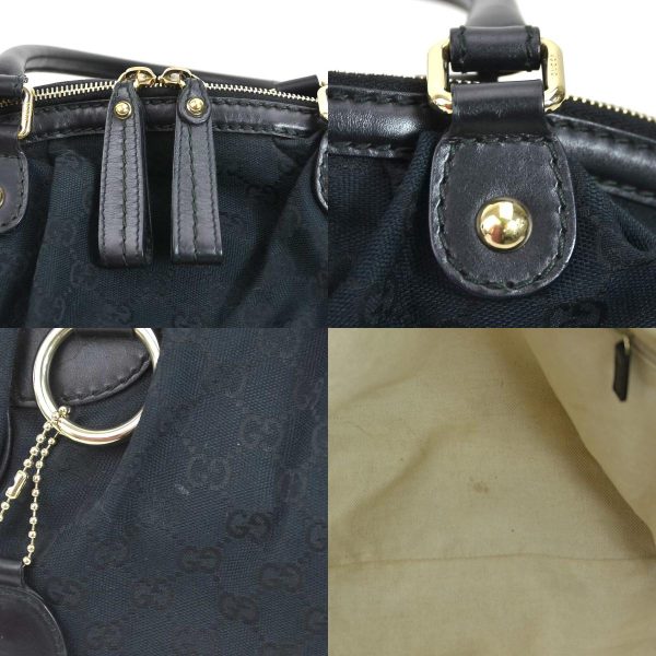 e58803a 9 c Gucci GG Canvas Leather Shoulder Bag Black