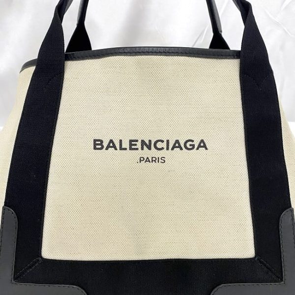 ec 18908 5 Balenciaga Tote Bag Canvas Leather Beige