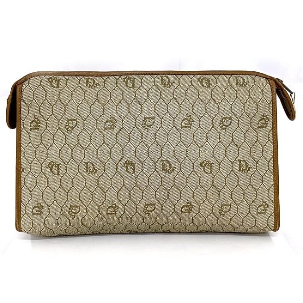 ec 19025 2 Christian Dior Clutch Bag Leather Beige Brown