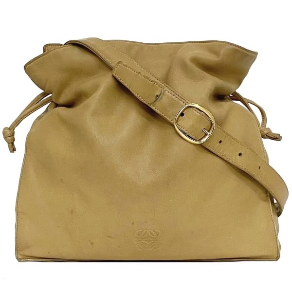 ec 19477 1 Loewe Flamenco Camel Leather Shoulder Bag Brown