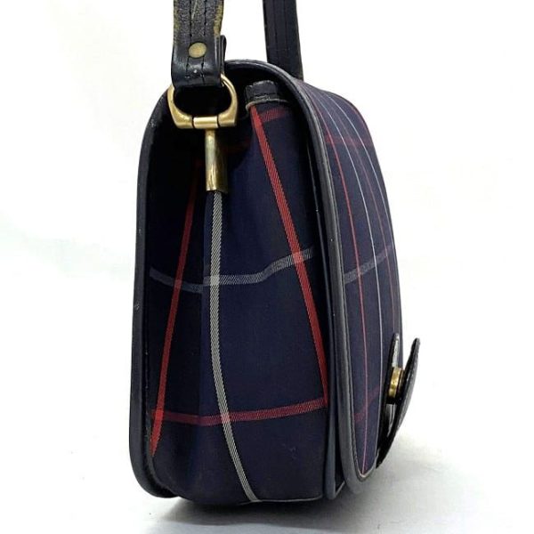 ec 19515 2 Burberry Nova Check Flap Leather Shoulder Bag Navy