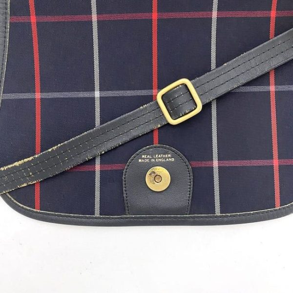 ec 19515 6 Burberry Nova Check Flap Leather Shoulder Bag Navy