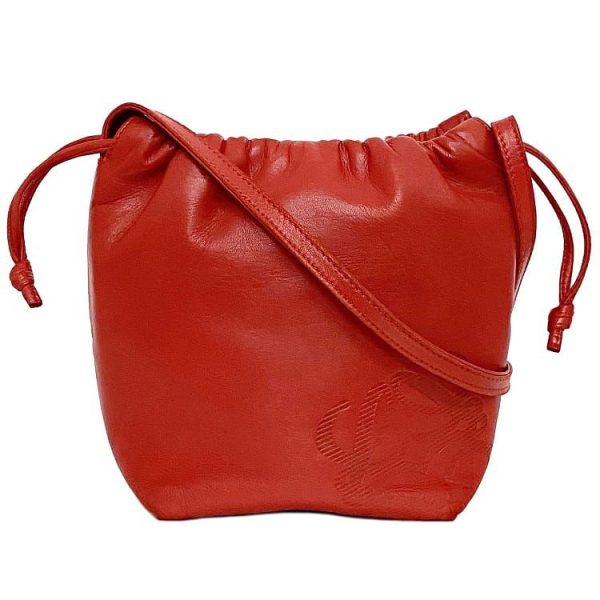 ec 19864 1 Loewe Drawstring Leather Shoulder Bag Red