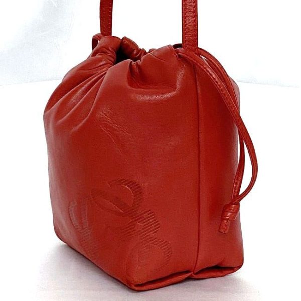 ec 19864 3 Loewe Drawstring Leather Shoulder Bag Red