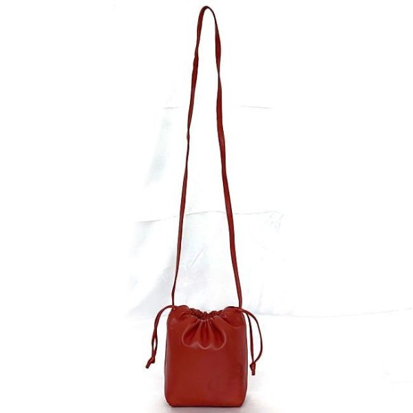 ec 19864 5 Loewe Drawstring Leather Shoulder Bag Red