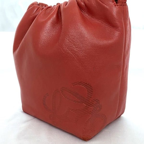 ec 19864 8 Loewe Drawstring Leather Shoulder Bag Red