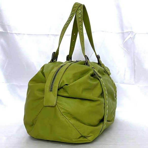 ec 20084 2 Bottega Veneta Intrecciato Leather Boston Bag Green