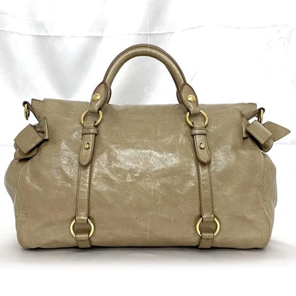 ec 20495 4 Miu Miu Cammeo Vitello Leather Handbag Beige