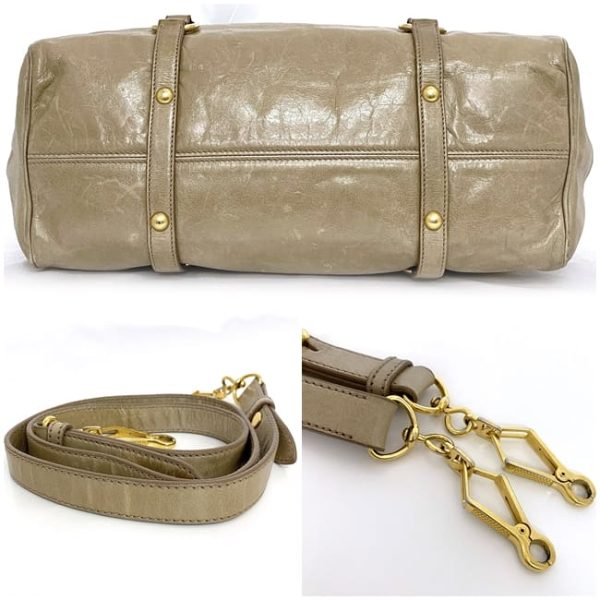 ec 20495 9 Miu Miu Cammeo Vitello Leather Handbag Beige