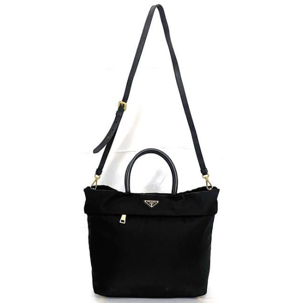 f 19587 2 Prada 2way Bag Nylon Leather Testuto Black Nero