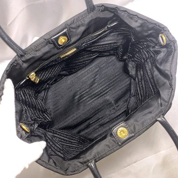 f 19587 9 Prada 2way Bag Nylon Leather Testuto Black Nero