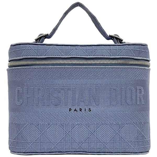 f 20528 1 Christian Dior Vanity Bag Cannage Canvas Light Blue