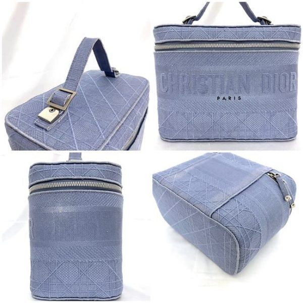 f 20528 6 Christian Dior Vanity Bag Cannage Canvas Light Blue