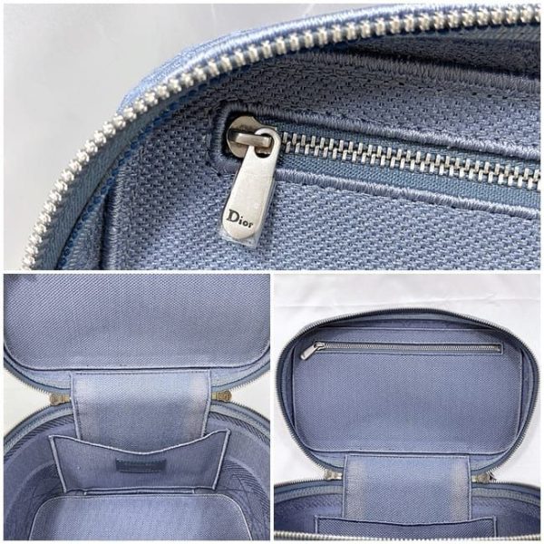 f 20528 9 Christian Dior Vanity Bag Cannage Canvas Light Blue