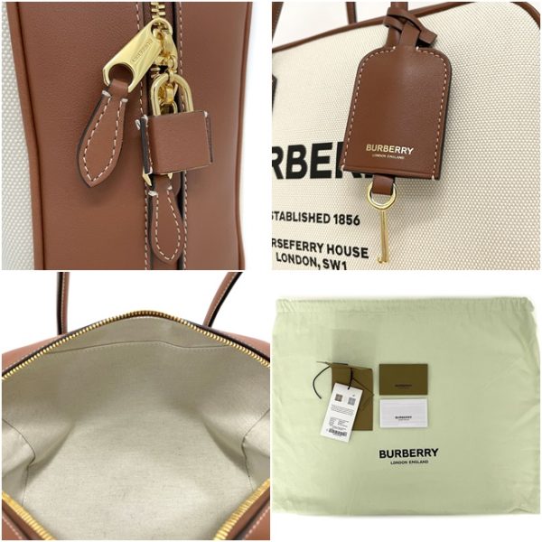 f12166 8 Burberry Key Crochette Medium Canvas Tote Bag Beige