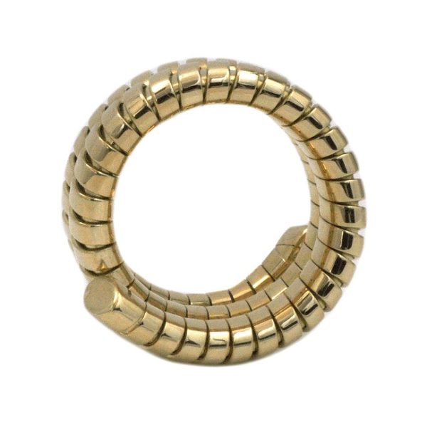 f15319 6 Bvlgari Ring Yellow Gold Tubogas Free Size 750 K18 S Rank