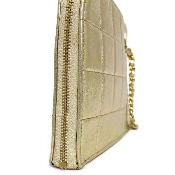 f15944 7 Chanel Lambskin Leather Clutch Bag Gold