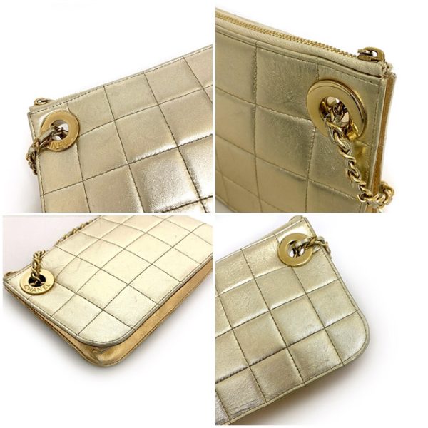 f15944 8 Chanel Lambskin Leather Clutch Bag Gold