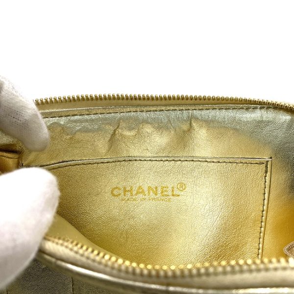 f15944 9 Chanel Lambskin Leather Clutch Bag Gold