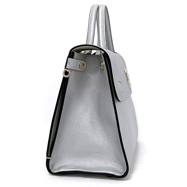 f17271 3 Christian Dior 2way Tote Shoulder Bag Silver Gold