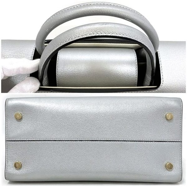 f17271 5 Christian Dior 2way Tote Shoulder Bag Silver Gold