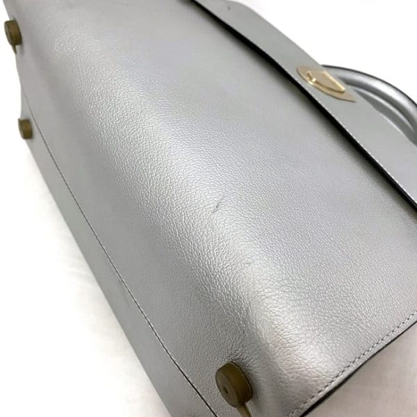 f17271 7 Christian Dior 2way Tote Shoulder Bag Silver Gold