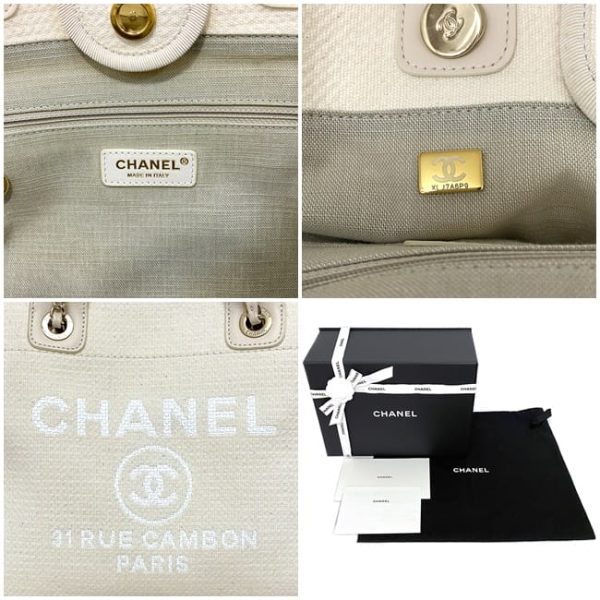 f17688 10 Chanel Deauville Mm Leather Tote Bag White