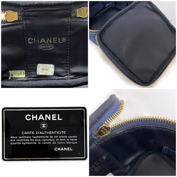 f17740 10 Chanel Coco Mark Leather Handbag Blue