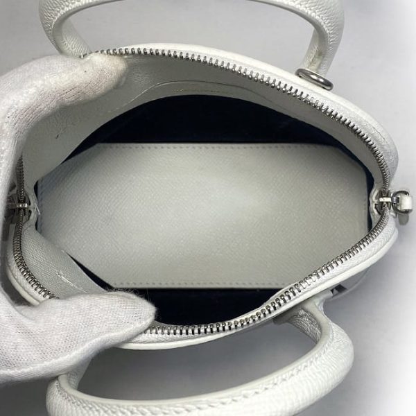 f18128 6 Balenciaga Ville Small Top Handle XXS 2way Bag Leather White