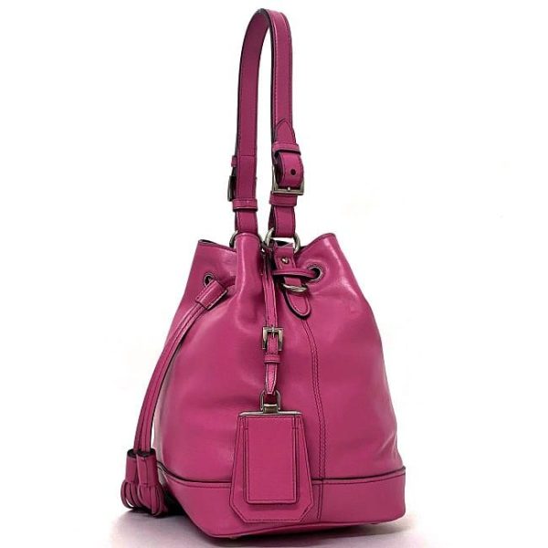 f18231 3 Prada Drawstring 2way Shoulder Bag Pink Fuxia