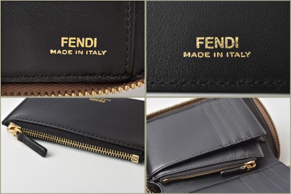 fd 19 015 11 Fendi Wallet Zipper Folding Wallet By The Way Calf Leather Brown