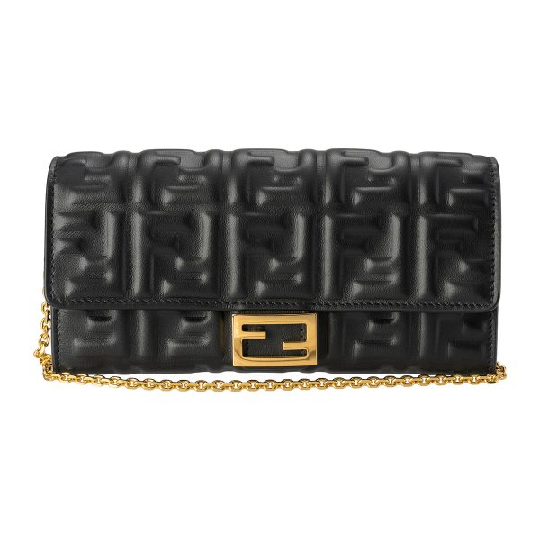 fe8m0365aajdf0kur 1 Fendi Long Wallet Baguette Leather Black