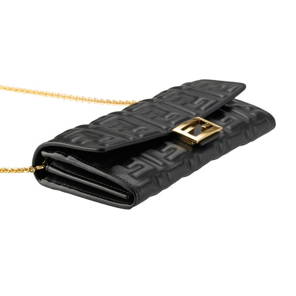 fe8m0365aajdf0kur 3 Fendi Long Wallet Baguette Leather Black