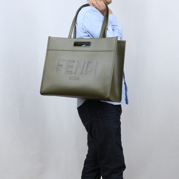 fen7va480021 b Fendi Tote Bag Calf Leather Handbag Khaki