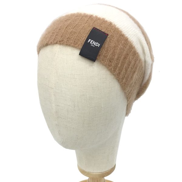 fendi9425 Fendi Knit Hat Knit Watch Hat Mohair Silk Border Ivory