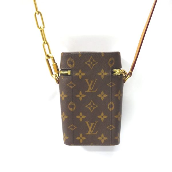 ft1105921 4 Louis Vuitton PVC Monogram Phone Box Pouch Bag Brown