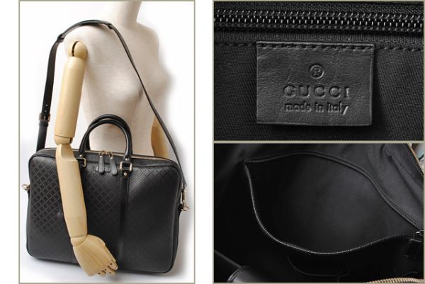 g 16 051 6 Gucci Diamante Business Briefcase Black