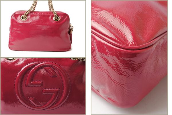 g 18 009 4 GUCCI Chain Shoulder Bag Soho Interlocking G Leather Fuchsia