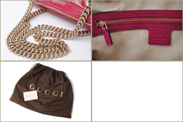 g 18 009 8 GUCCI Chain Shoulder Bag Soho Interlocking G Leather Fuchsia