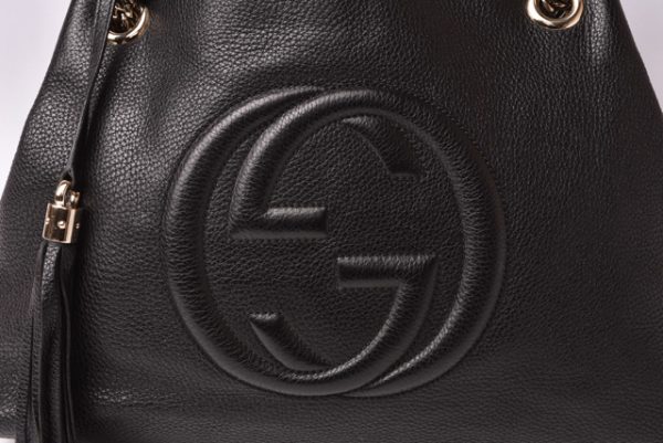 g 19 029 3 Gucci Soho Interlocking G Chain Shoulder Bag Black