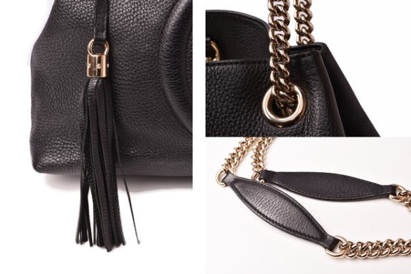 g 19 029 4 Gucci Soho Interlocking G Chain Shoulder Bag Black