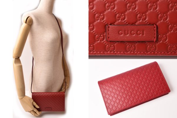 g 19 033 2 GUCCI Wallet Micro Guccisima GG Leather Rouge