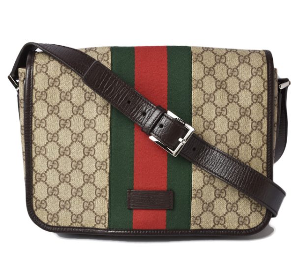 g 20 008 1 GUCCI Shoulder Bag GG Supreme Beige