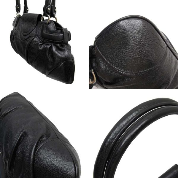 g1502c 2 Salvatore Ferragamo Handbag Gancini Leather Black